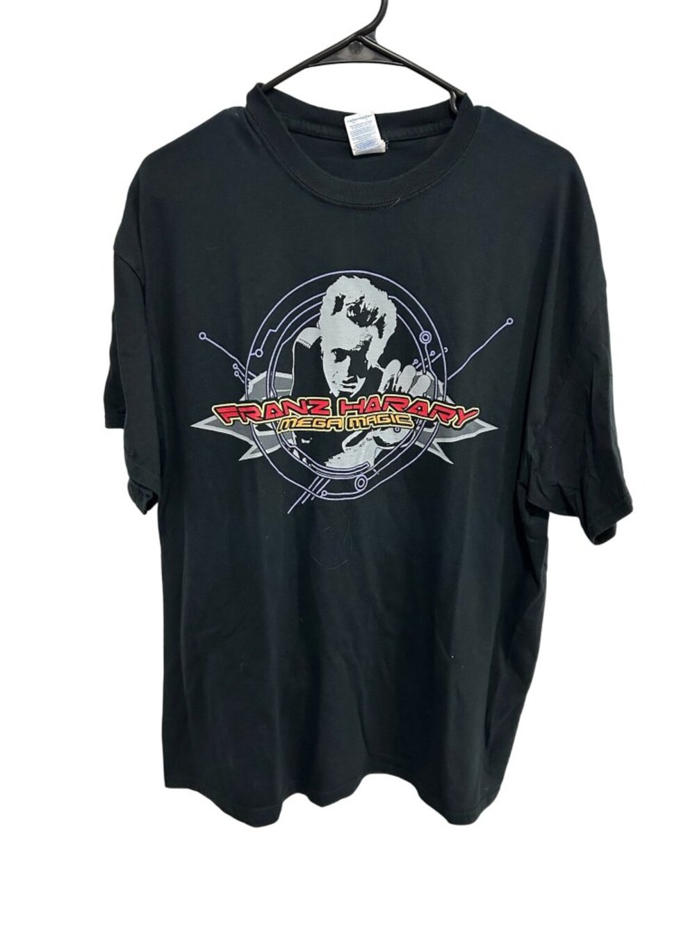 Franz Harary Mega Magic Graphic Tee Black Sz XL Crew Short Sleeve Cotton Gildan